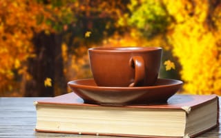 Обои coffee, осень, кофе, cup, книга, чашка, books