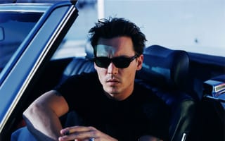 Картинка Johnny Depp, очки, Джонни Депп, автомобиль