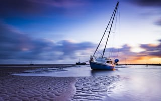 Картинка море, Great Meols, England, берег, яхты