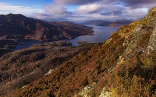 Картинка осень, река, Шотландия, Trossachs National Park
