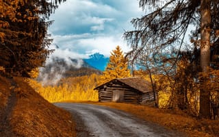 Картинка дорога, горы, осень