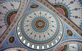 Картинка Манавгат, купол, краски, Турция, мечеть, узор