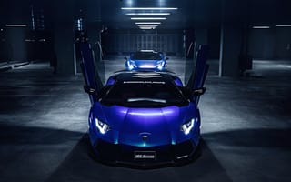 Картинка Lamborghini, Aventador, MM-Design, Wrap, Purple, Front, LP700-4, Car