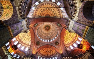 Картинка мечеть, архитектура, религия, краски, узор, купол