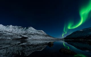 Картинка Норвегия, природа, звезды, ночь, северное сияние