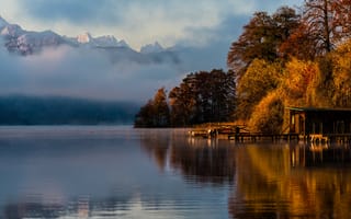 Картинка пейзаж, красиво, озеро, деревья, осень