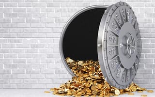 Картинка money, gray, reinforced door, gold, wall, wealth