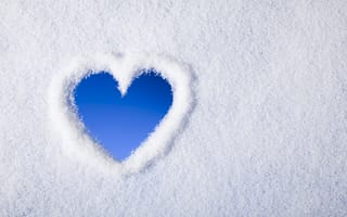 Картинка winter, зима, снег, snow, сердечко, heart