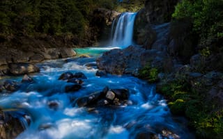 Картинка Tawhai Falls, Tongariro National Park, Национальный парк Тонгариро, New Zealand, Новая Зеландия, водопад, река