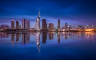 Картинка город, ОАЭ, Дубай, Down Town Burj Khalifa
