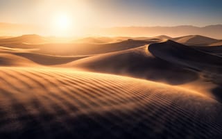 Обои песок, природа, пейзаж, пустыня, солнце