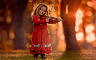 Картинка девочка, музыка, скрипка