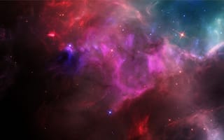 Обои Space nebula, звёзды, космос, яркое, туманность, свечение