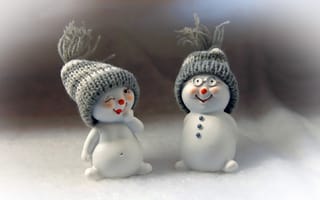Картинка снеговики, игрушки, праздник