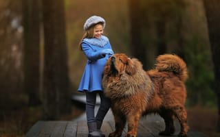 Картинка собака, девочка, Анастасия Бармина