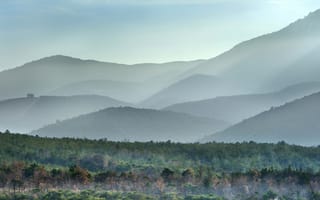 Картинка Дьёлефи, Дром, горы, лес, Рона-Альпы, туман, Франция