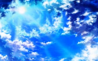 Обои iy tujiki, солнце, природа, арт, небо, облака