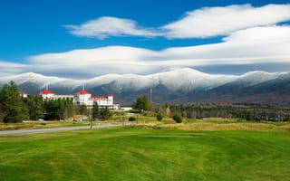 Картинка облака, горы, США, Mount Washington Hotel, New Hampshire