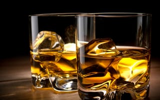 Картинка ice, glass, alcohol, whiskey