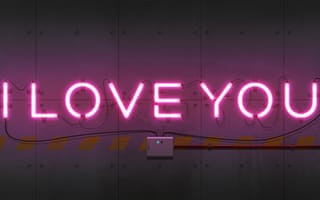 Картинка wall, heart, i love you, neon sign