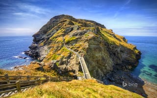 Картинка Тинтагель, Корнуолл, море, Англия, скала