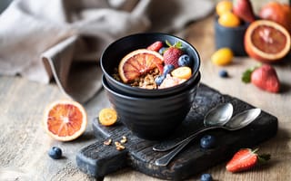 Картинка ягоды, завтрак, Karina Klachuk, мюсли, гранола