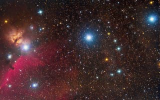 Картинка Пояс Ориона, в созвездии Ориона, звезды, космос