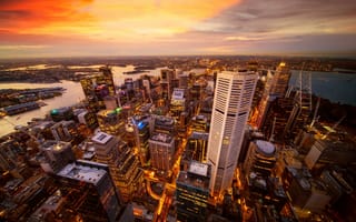 Картинка здания, дома, небоскрёбы, Сидней Австралия, Australia, Sydney, панорама
