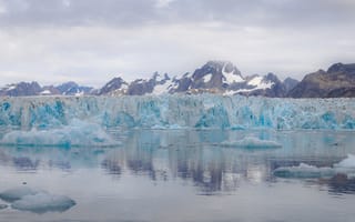 Картинка холод, лед, вода, зима, море, снег, отражение, горы