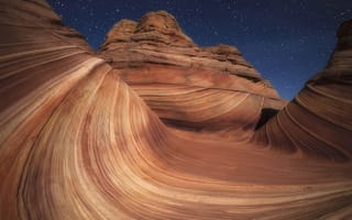 Картинка небо, звезды, скалы, Пария Каньон-Вермилен, США, Аризона