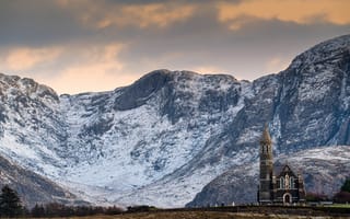 Картинка горы, церковь, архитектура