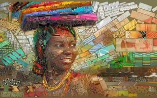 Картинка Африка, мозаика, иллюстрация
