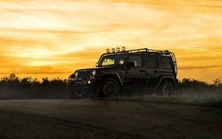 Картинка jeep wrangler, джип, sahara, car, black, внедорожник