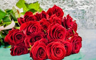 Картинка красный, розы, букет, бутоны