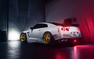 Картинка Nissan, GT-R, Light, Works, White, Garage, Rear, Imperial