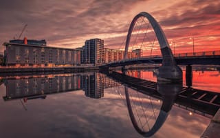 Картинка Glasgow, Scottish, River Clyde, Squinty Bridge, Hilton Garden Inn