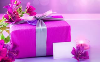 Картинка Альстрёмерия, Gifts, свеча, подарок, candle, flower