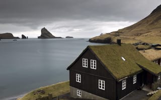 Картинка море, дом, Faroe islands, берег
