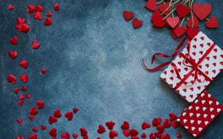 Картинка любовь, red, romantic, hearts, love, сердечки, valentine's day, gift box, подарки, День Валентина