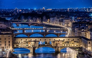 Картинка city lights, long exposure, Florence