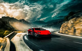 Картинка Lamborghini, Aventador, LP-750-4, Custom, SV, Drifting, Surercar