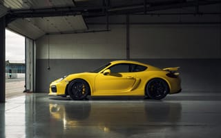Картинка Porsche, желтый, Cayman, порше, GT4, кайман
