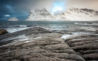 Картинка Norway, Lofoten islands, Haukland beach