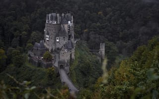 Картинка пейзаж, природа, леса, Германия, Эльц, замок