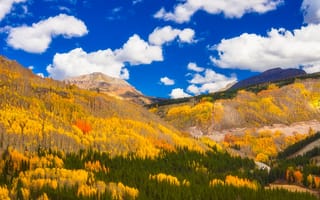 Картинка осень, облака, Колорадо, лес, горы