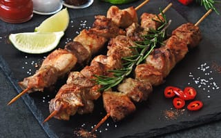 Картинка лимон, перец, шашлык