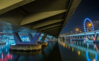 Картинка Singapore, Blue Shine, Benjamin Shaeres Bridge