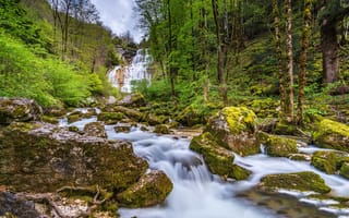 Картинка France, Jura, Mountainscape, Bourgogne Franche-Comté, Cascade du Hérisson