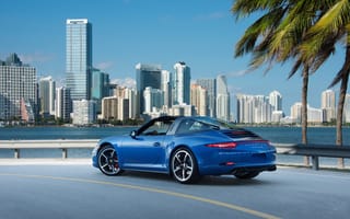 Картинка Porsche, порше, тарга, Targa 4S, 911, синяя