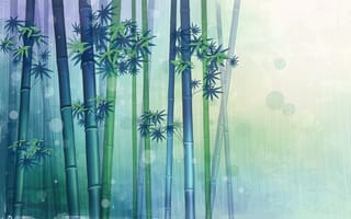 Картинка бамбук, стебель, вектор, листья, природа